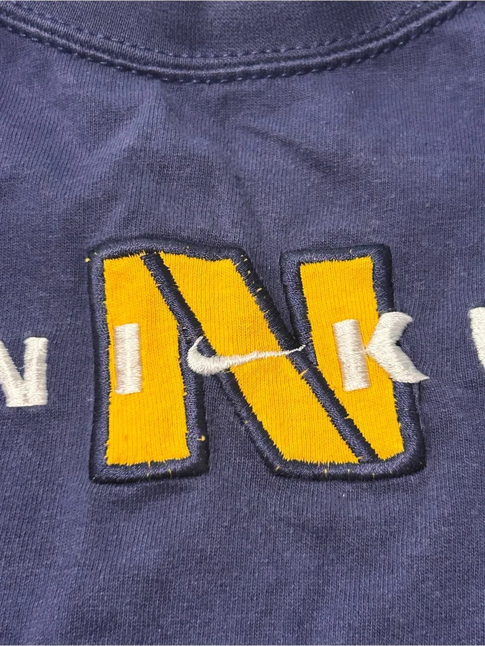 VTG Nike Crewneck Long Sleeve Shirt Blue Two Tone Size 2 Toddler Embroidered